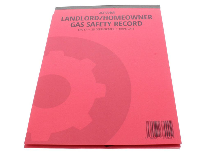 Atom AT-CPG17B-S-25 Gas Safety/Landlord Homeowner Record - Pack of 25