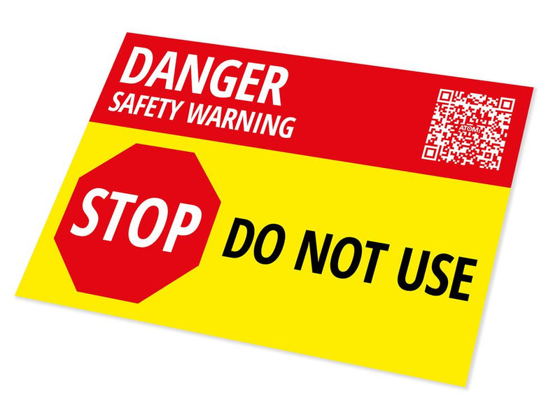 Atom AT-LBG10P-10 Danger Safety Warning Do Not Use Label - Pack of 10