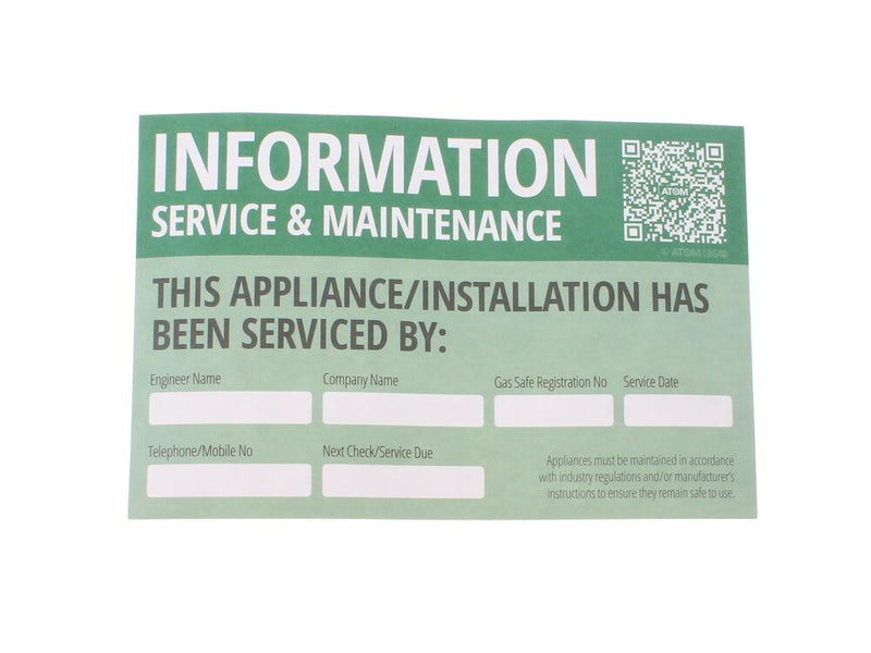 ATOM THIS APPLIANCE/INSTALLATION HAS BEEN SERVICED BY LABEL (PK10)