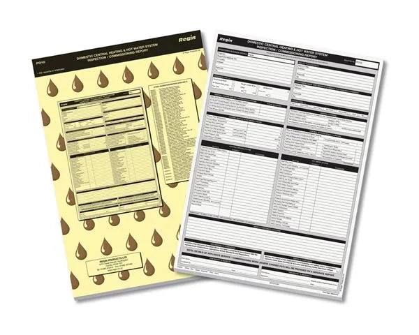 REGPO10 - Domestic Central Heating & Hot Water System Inspection/Commissioning Report Pad