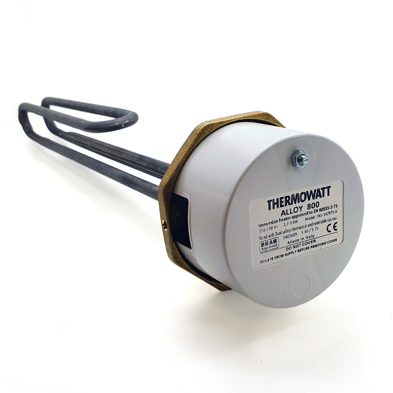 thermowatt Alloy 800 (RTIH IN1 14/RTS A) 1″ 3/4″ 3kW Unvented 14″ Immersion Heater