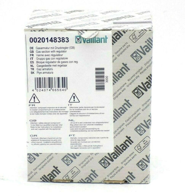 VAILLANT ECOTEC PLUS 637 837 937 (FROM 2012) GAS VALVE WITH REGULATOR 0020148383