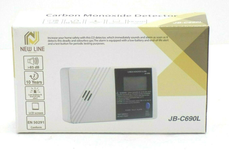 NEWLINE JB-C690L DIGITAL LCD CARBON MONOXIDE ALARM DETECTOR 10 YEAR LIFE HOME