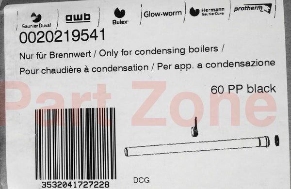 Glow-worm 1 Meter Black Plume Extension 0020219541 (NEW)