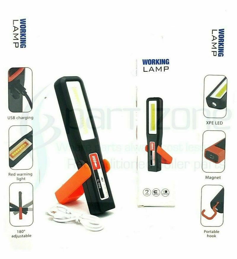 HD Working Lamp Magnet Work Shop Inspection Lamp Red Warning Light Hand Torch UK